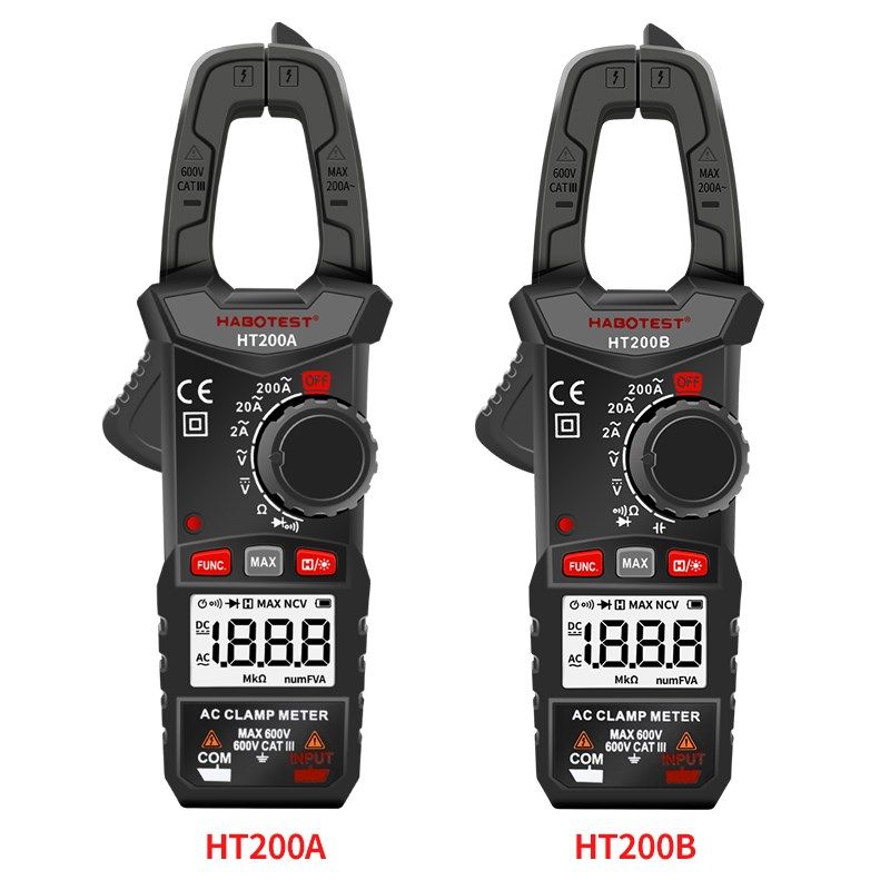 HT200A/B小型钳形万用表高精度电工电流表数字维修电工电流表便携