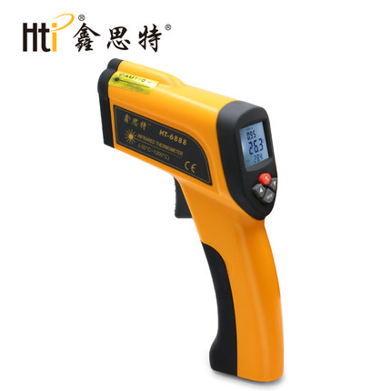鑫思特HT-6888高温型红外测温仪1300度工业级窑炉锻造测温枪高温
