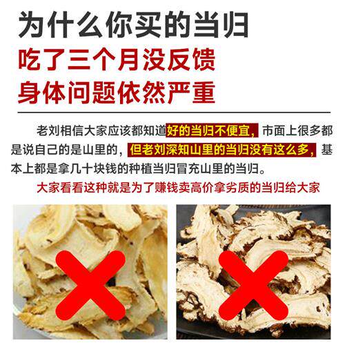 正宗野生当归片新货500g包邮正品无硫全当归店搭黄芪党参组合泡水