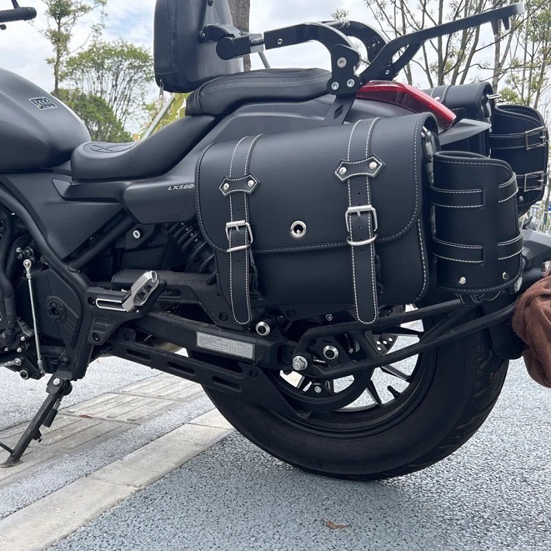摩托车边包通用灰石250cm300皮包用金吉拉春风奔达W防水防盗侧边