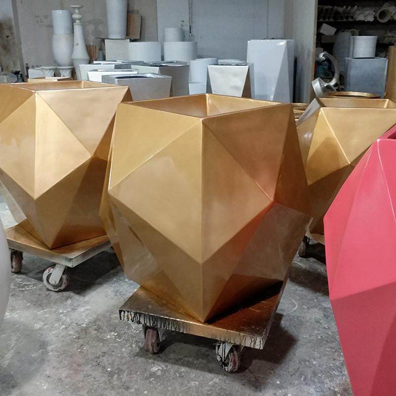 新异形多边形zh-001钢玻花璃树脂款FRP花盆花器花钵组合制作坛厂,家居饰品,花盆,淘宝优惠券,粉丝福利购,淘宝优惠卷