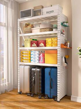 杆白色四层下空洞式侧洞板阳台客BQK厅李拉箱收行纳架子