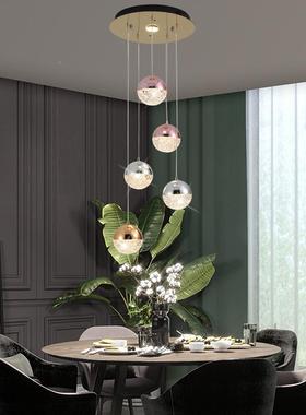 约现代简楼梯长复吊灯客厅北欧oft式别墅l旋转楼梯81038间轻奢极