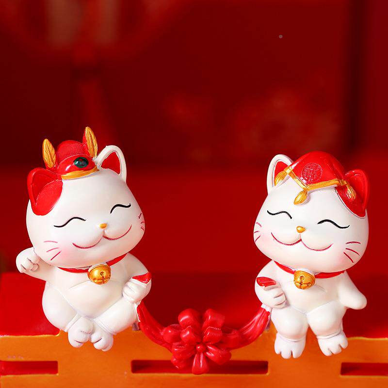 招财猫入摆件玄关门口厅家居装饰乔迁新品居电视柜客中式喜猫摆户