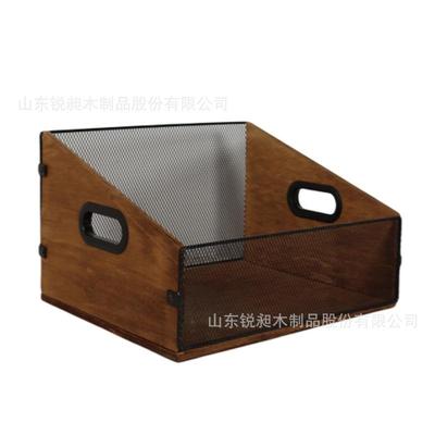 现件货木质CD片唱收纳筐实木RCA8241杂志文整理唱筐桌面黑胶片收