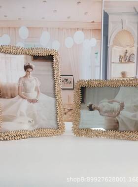 XY2浅金色金属时0尚简约金属相框xy0028摆台，8横两竖用样板房摆