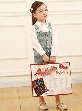 150pc木盒儿童笔套绘画套画画笔水蜡彩笔923画材美术用品装水彩笔