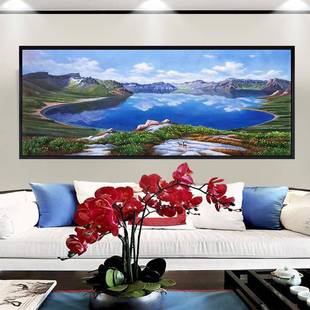 209新款 AZ176字绣客画厅山水风景画 鹿5d钻石流1水生财聚宝盆十A