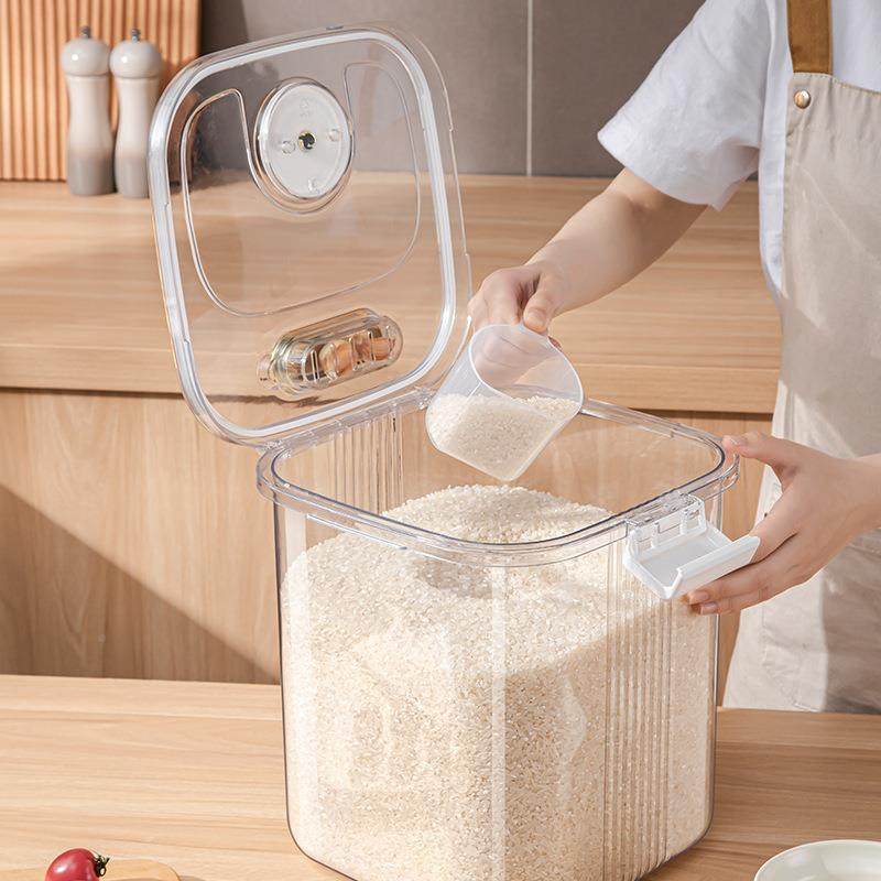 新防家用米桶厨房VNM粉大米收面纳箱大容款量防虫潮密封米桶
