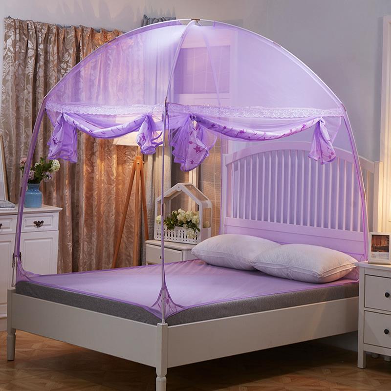 蒙古包1.5m床1.8m家用2米蚊帐三开门防摔2.2支架S1.2床上夏季纹账