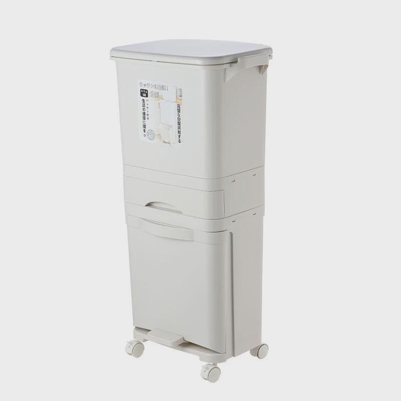 日式家用厨房分类垃圾桶干湿分离脚踏大号双层按T压式自动开盖带