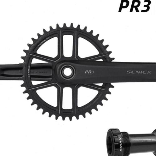 SENICX驭勇 PR3公路车自行车牙盘单盘超轻曲柄24mm轴心中轴铝合金
