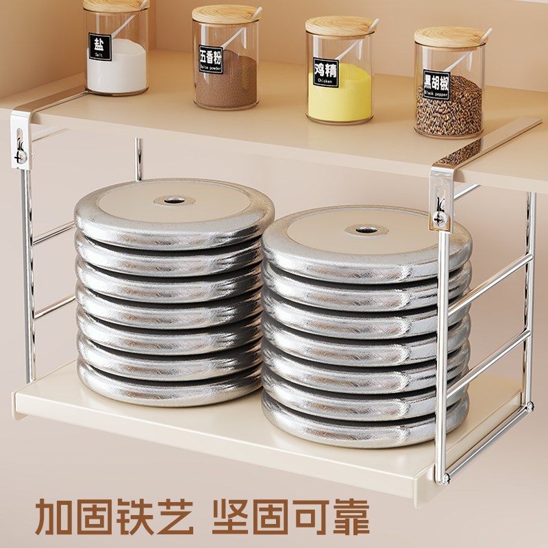 微波炉悬空架置物架厨房吊柜下挂架免打孔家用橱柜烤箱Z收纳置物