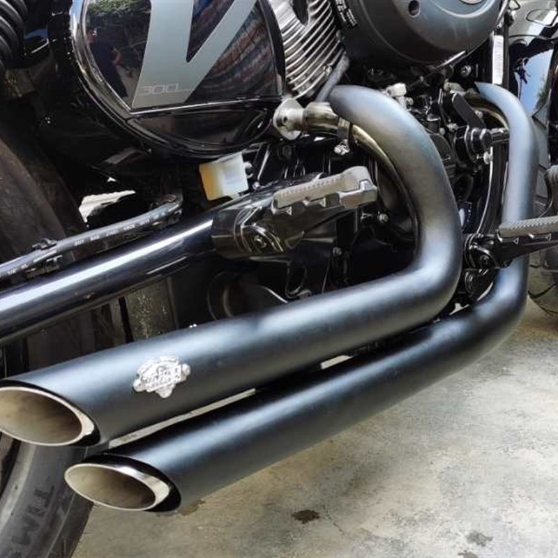 适用于轻骑gv300改装vh排I气双出vh排气管消音器