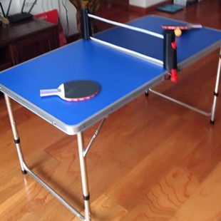 迷你乒乓球桌简易多用途家用可折叠调节高低幼儿园书桌摆摊展会桌