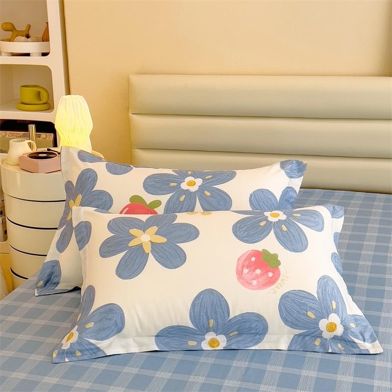 100全棉枕套一对装4874家用纯棉单人学生枕头套罩202Z3新款夏季