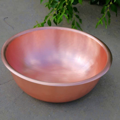 中式极简风大号加厚手工纯v紫铜卫浴洗手脸面浴佛净身铜盆拉丝哑