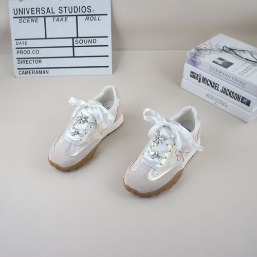 43真皮磨砂牛皮蕾丝网面春夏季新款撤柜平底时尚舒适女德训板鞋