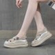 厚底r包头凉鞋 2024年夏季 新款 女小白镂空透气一脚蹬增高运动休闲