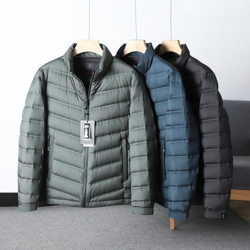 轻便柔软!高蓬松90绒!冬装男款轻薄保暖防风防水立领羽绒服外套