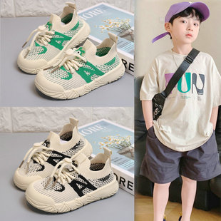 透气网面一脚蹬女童宝宝布鞋 男童z单网鞋 儿童家居鞋 幼儿园室内鞋