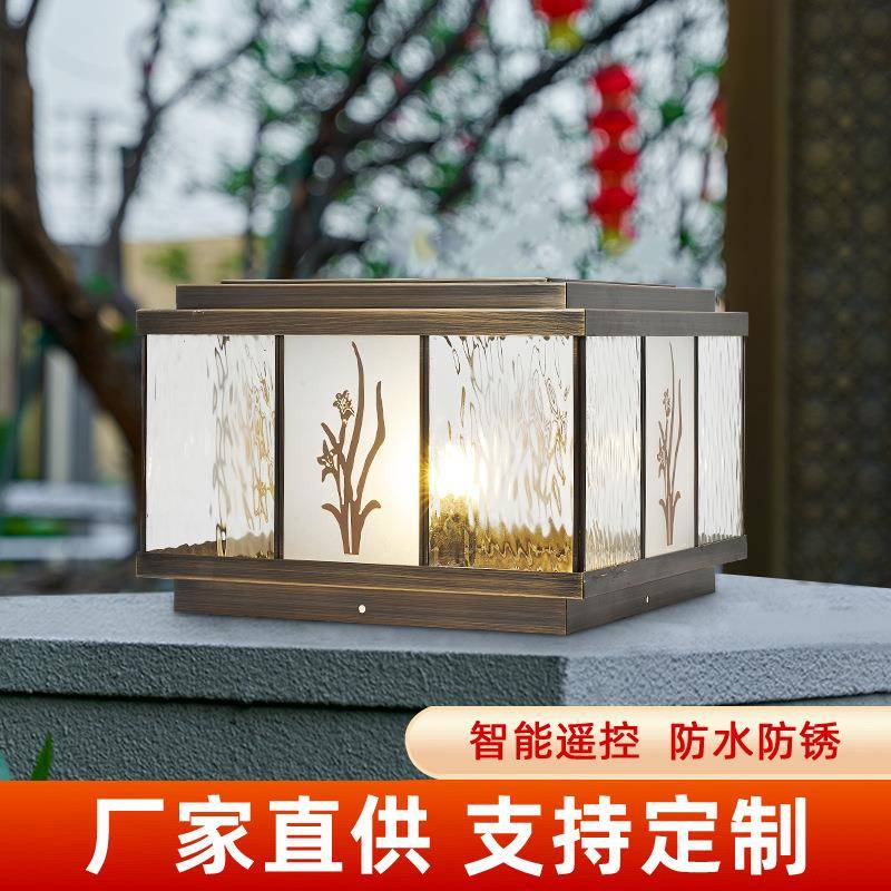 供应太阳能柱头灯户外防水庭院灯别墅大门柱子灯围墙门头灯