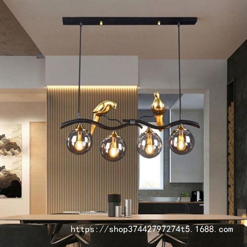 魔豆餐厅吊灯简约吧台一字长条灯个性创意高级感家用茶桌饭厅灯具