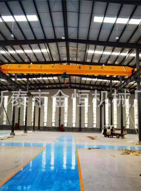 给我徐州市客户设计2台欧式黄色单梁桥式起重机制作完成现场安装