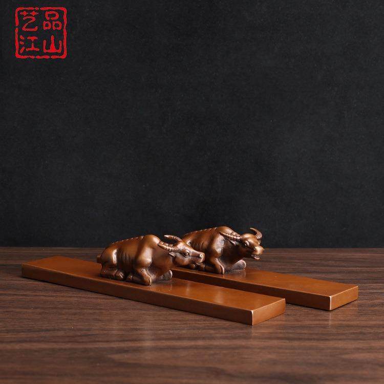 艺品江山纯紫铜卧牛镇纸文房四宝镇尺摆件,收纳整理,烫衣板及配件,淘宝优惠券,粉丝福利购,淘宝优惠卷