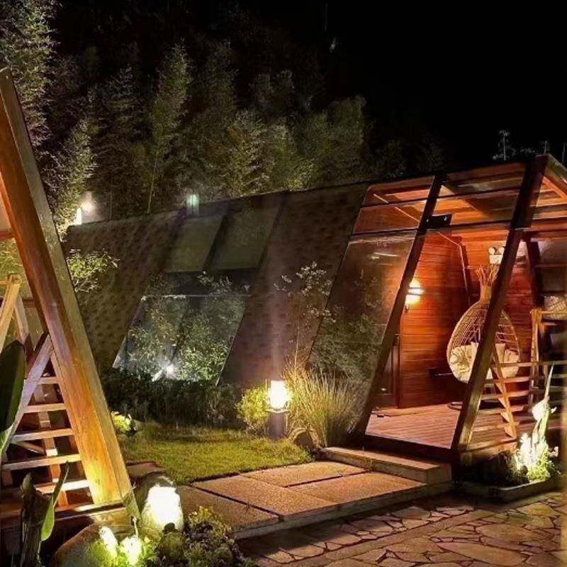 木屋可民宿低层装配假三角房户外度防腐木移动网红打卡咖啡代现阳