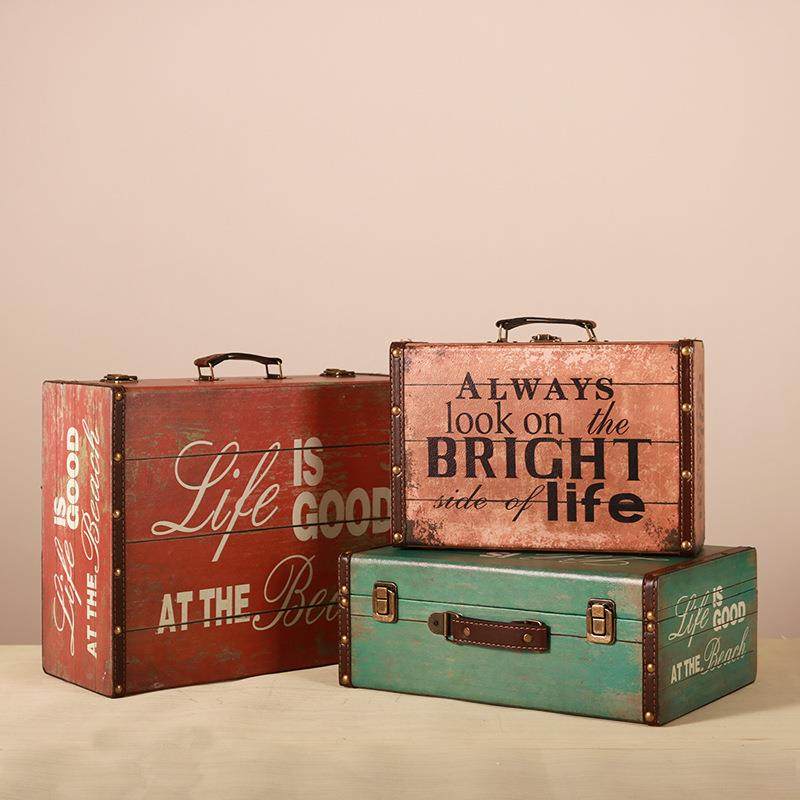 复古怀旧老式手563木提皮箱储纳物收整理箱婚旅行箱纱摄影道具木,收纳整理,收纳箱,淘宝优惠券,粉丝福利购,淘宝优惠卷