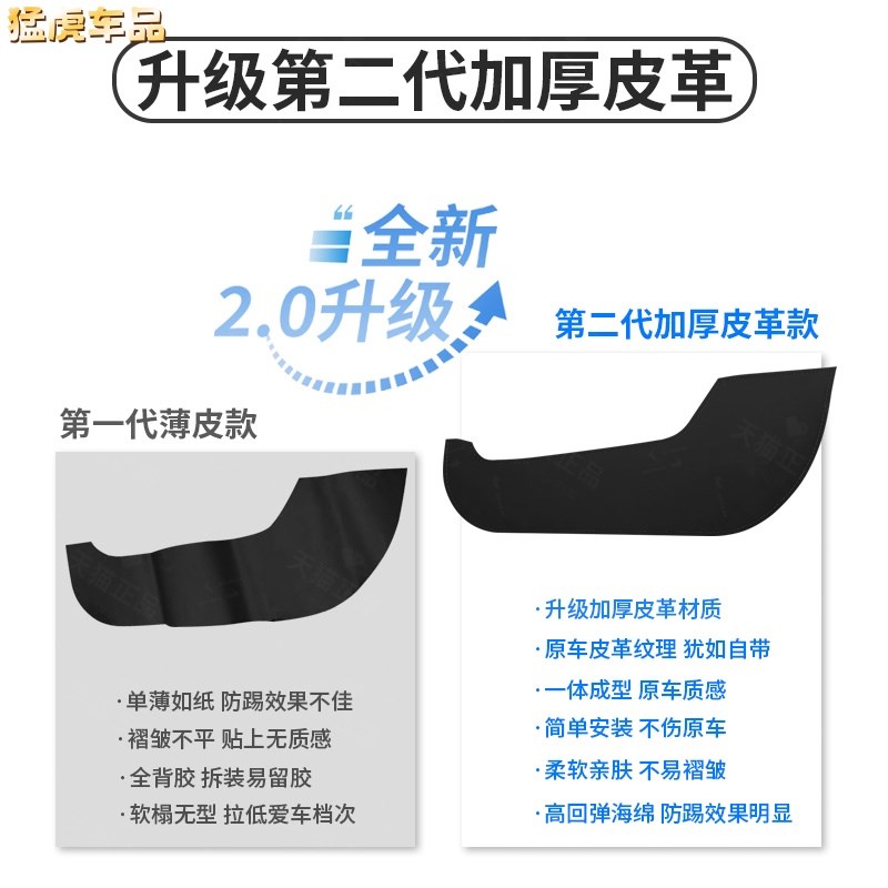 宝马车门防踢垫新3系5系1系X1X2X3CX4X6X7门板皮革防护贴X5L改装