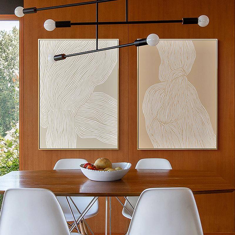 现代极简抽线条装饰画客厅背景墙上挂壁EM-874画样板间北约欧简象