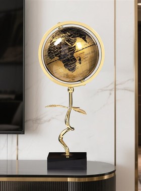 轻奢地球仪铜摆件客厅玄关桌面装z饰品高级感创意乔迁礼物2025新
