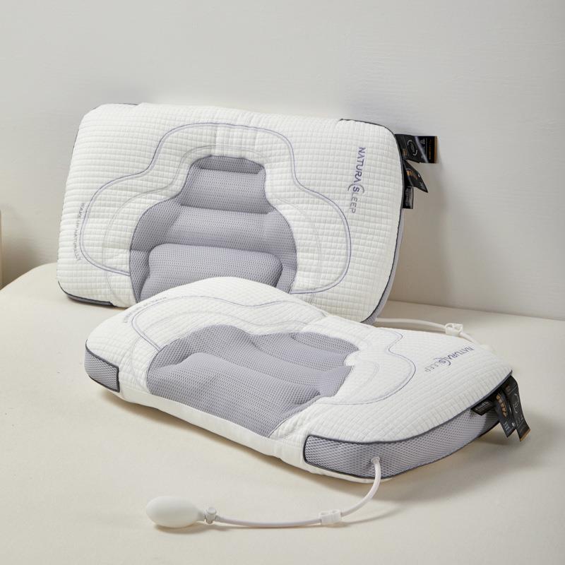 新款可调bEjaTA7e节气囊充气眠按专用成气人透气摩护颈囊睡枕枕芯