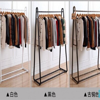 包邮晾衣架加粗加厚室p内晒架阳台挂衣架落地铁艺折叠晾衣架单杆