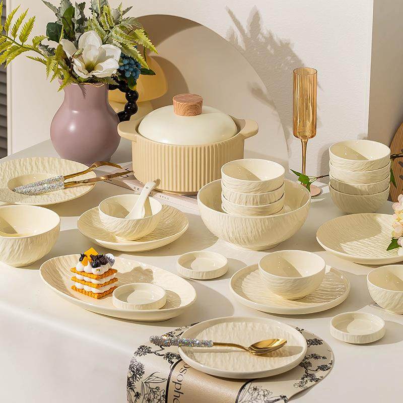 ）康陌（KAGMO釉下彩奶油风碗筷套装N新陶瓷碗款无品牌/碟套装家,五金/工具,轴承装卸工具,淘宝优惠券,粉丝福利购,淘宝优惠卷