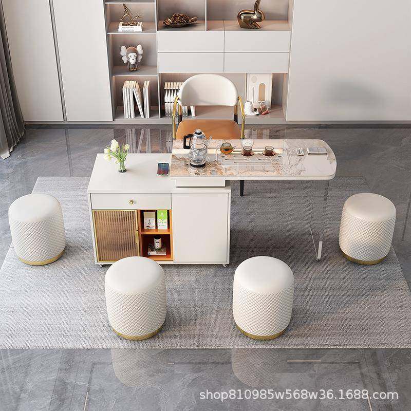 可移动伸茶台家阳台型茶车烧水壶一用缩体轻奢岩板茶小桌XIW椅组,商业/办公家具,茶台/茶桌,淘宝优惠券,粉丝福利购,淘宝优惠卷