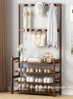 直销架子衣帽QRF架一鞋体简多易家用门口收纳鞋层柜实木大容量结