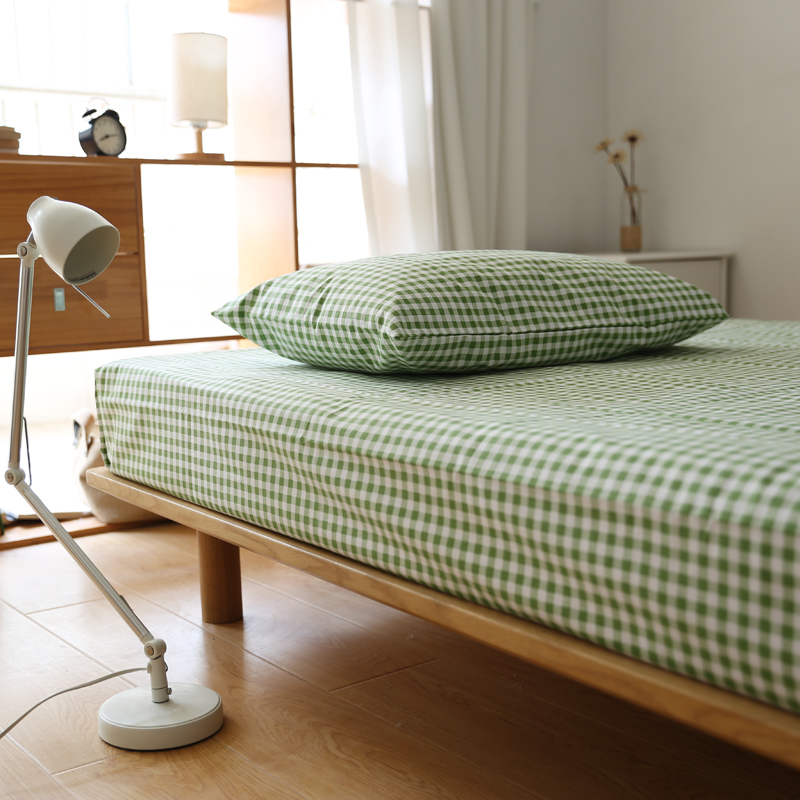 纯棉老粗布床单单件 双人1s.5/1.8m2米全棉格子加厚被单学生宿舍