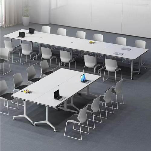 移动办公桌翻桌折侧培训桌叠长条桌组会BZ-1议桌椅合教育机构拼接