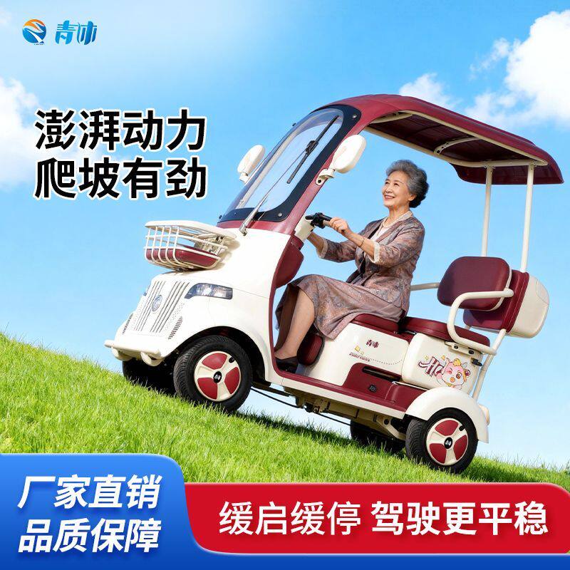 青沐电动四轮车观光车老年代步车电瓶车女士老人遛弯景区观光车