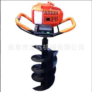 单人操作手提式两冲程植树挖坑机混合油动力钻坑设备地钻冰钻机