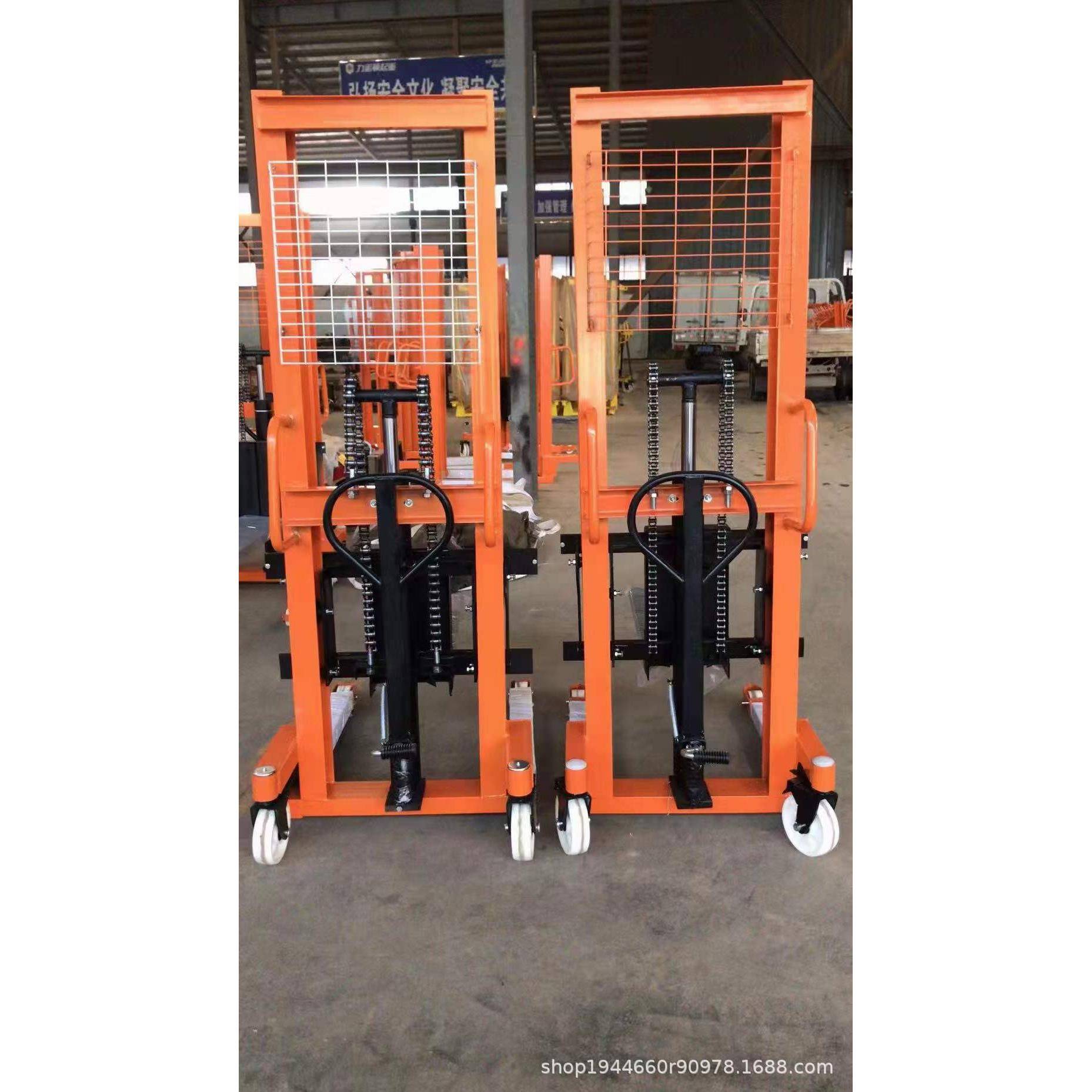 钧力手动液压堆高车升高车升降叉车搬运车1吨1.5吨2吨装卸搬运车