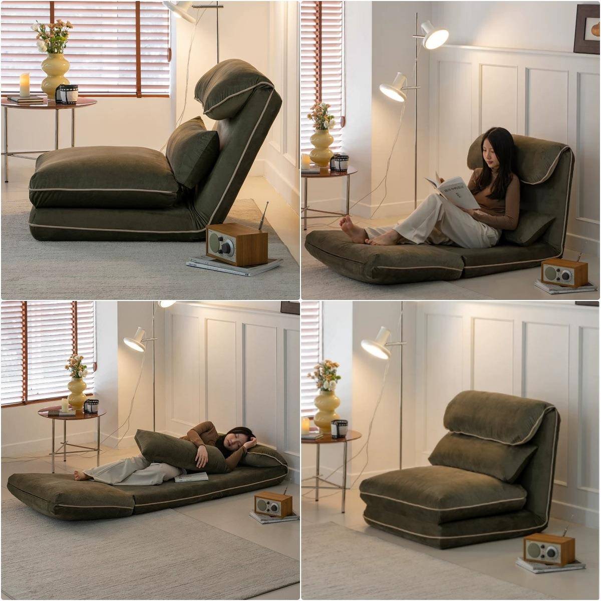 懒人沙发榻榻米沙发床可折叠地板沙发客厅卧室地上阳台网红款沙发