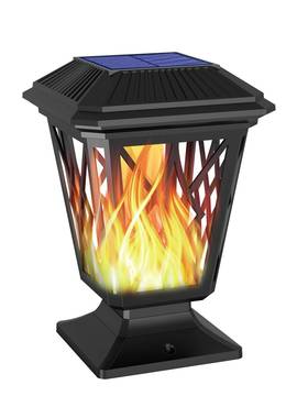 太阳能灯户外庭院灯38LED花园花格草坪插地灯户外复古柱头别墅灯