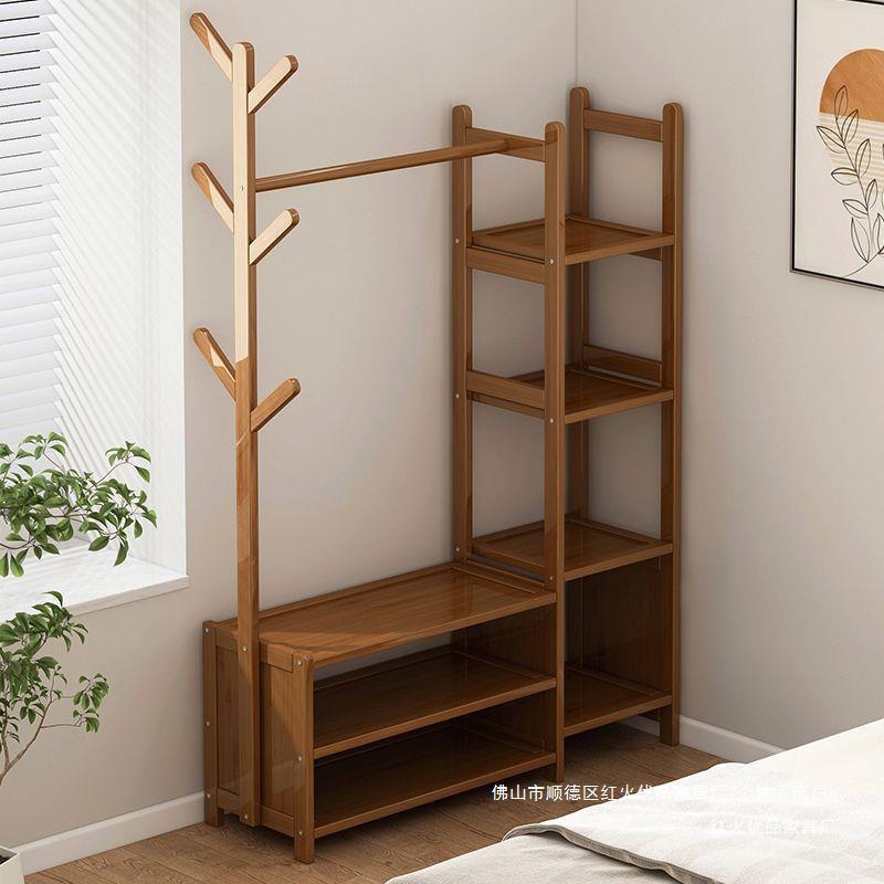 衣帽架落地立式卧室家用多功能置物架衣服简易组装房间进门挂衣架