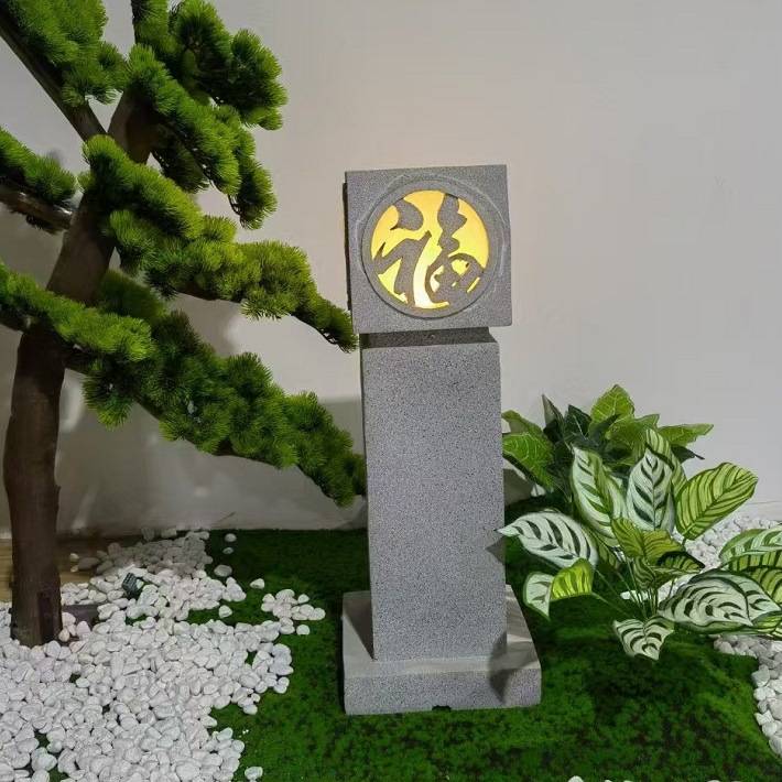 宫灯太阳能摆件树脂石塔中式室内市电款庭院装饰户外花园装饰灯