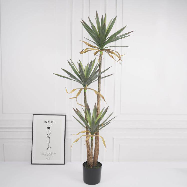 新款仿真剑兰盆栽龙血兰胶叶MR07绿造植盆舌景小树家居橱窗摆件人