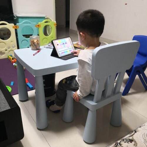宝利木乐宝儿童桌椅幼儿园塑料桌宝子椅子学习桌积桌rl2222玩具桌